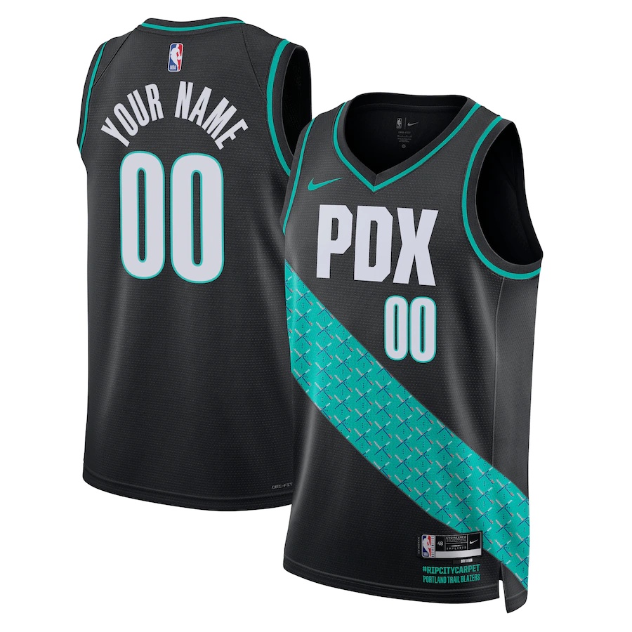เสื้อกีฬาแขนสั้น ลายทีม NBA Portland Trail PDX 00 Custom 0 Lillard 1 Simons 17 Sharpe 27 Nurkiγ City Edition Jersey 2022-23 สีดํา สําหรับผู้ชาย
