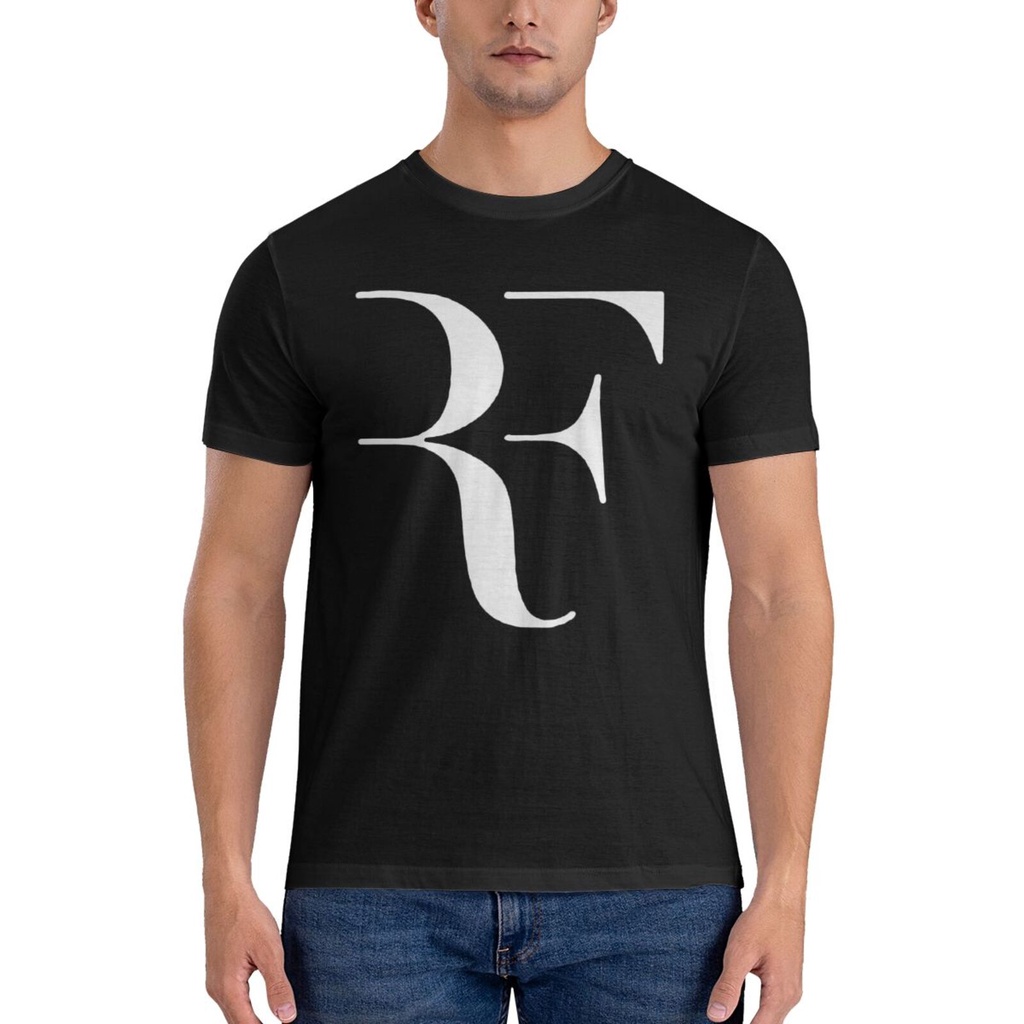 Roger Federer Rf Print Creative Mens เสื้อยืดยอดนิยม