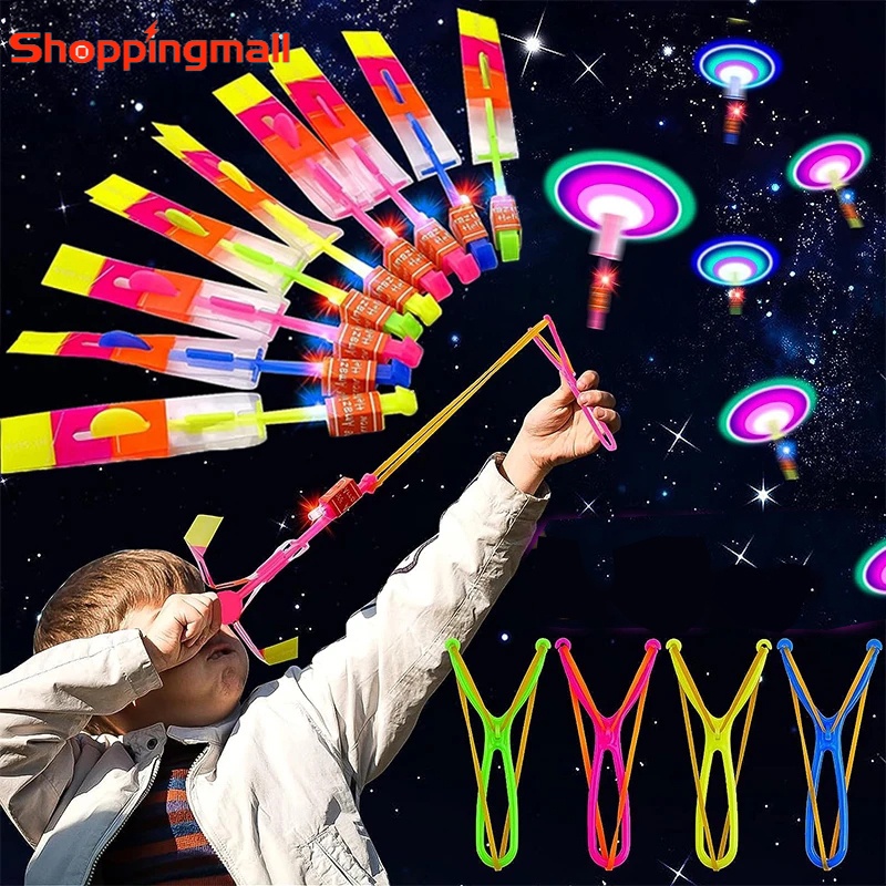 ของเล่นลูกศรหนังสติ๊ก มีไฟกระพริบ LED ขนาดเล็ก สีฟ้า สําหรับเด็ก
