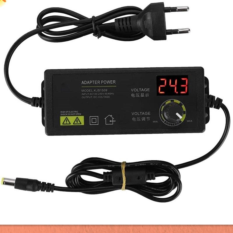 อะแดปเตอร์พาวเวอร์ซัพพลาย แรงดันไฟฟ้า 3-36V 60W หน้าจอ LED ปรับได้ ปลั๊ก EU