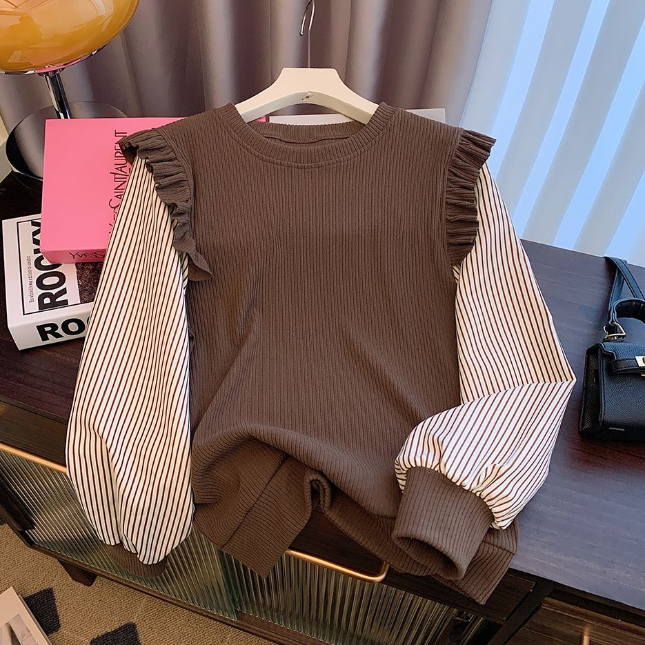 เสื้อถักนิตติ้ง เข้ารูป ขนาดเล็ก สไตล์แฟรี่ สําหรับผู้หญิง สองชิ้น