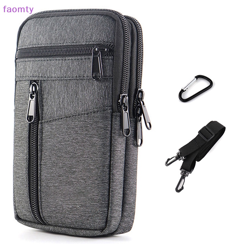 Faomty กระเป๋าคาดเอว กันน้ํา สองชั้น พร้อมเข็มขัด ใส่โทรศัพท์มือถือได้ เหมาะกับทุกเพศ ทุกวัย