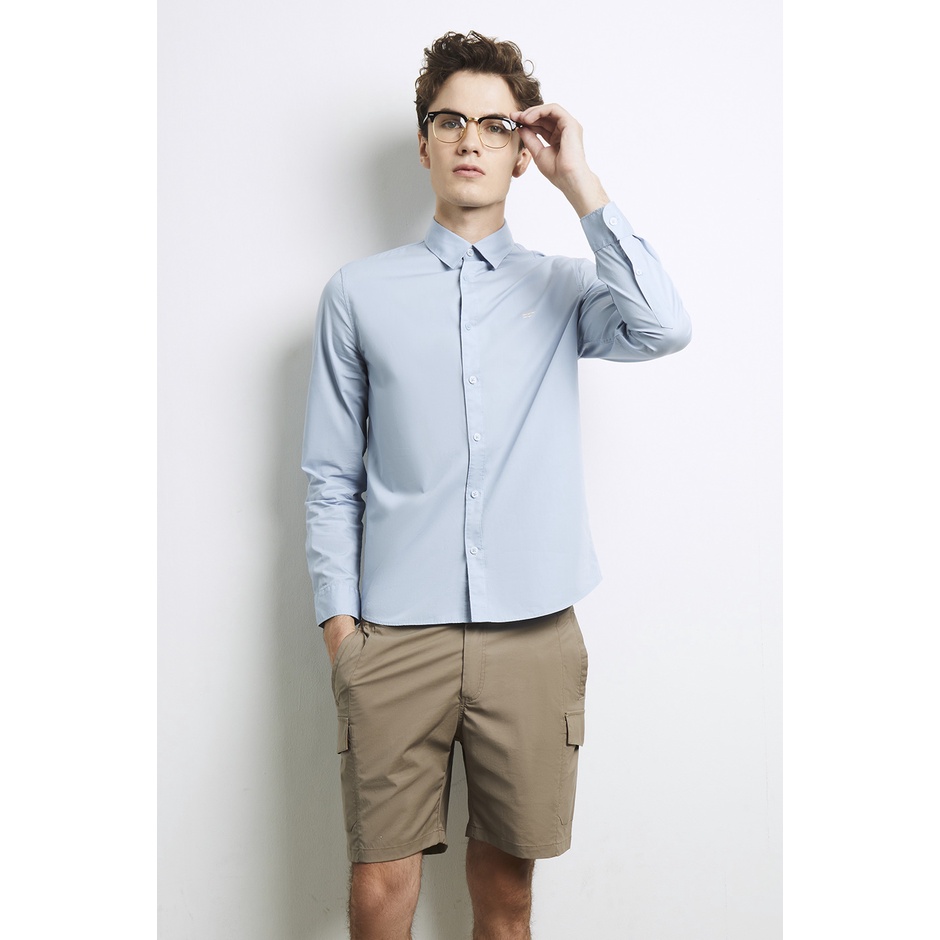 ESP เสื้อเชิ้ตผ้าอ๊อกฟอร์ด ผู้ชาย สีฟ้าอ่อน | Oxford Shirt | 03780
