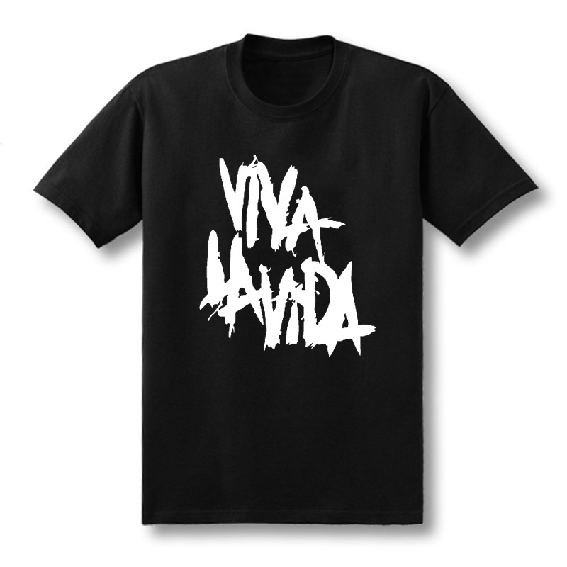 ดีมาก Coldplay วง Coldplay Viva la vida เสื้อยืดคอกลมแขนสั้นสำหรับผู้ชาย