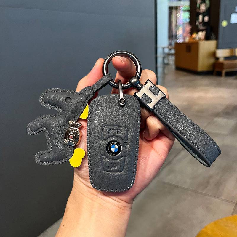 ซองใส่กุญแจรถหนังสำหรับ BMW 7 series 735li 740 X7  i7 X1 ix XM X6 3 series 5 series 530 320li สาม series 1 series x1 x3 x5 ห้า series x2 525 gt กรณีกุญแจรถ พวงกุญแจรถ รีโมทคอนโทรลกรณีกุญแจ ราคา ถูกที่สุด ดีลบีเคเค แกลเลอรีภาพที่ 5
