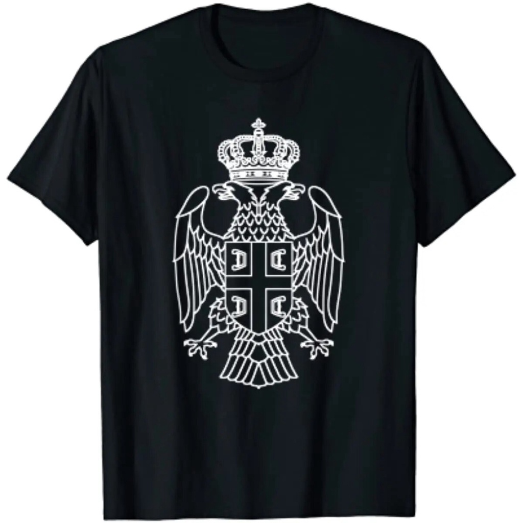 Serbia Srbija Serbian Eagle Srpski Grb ผู้ชายเสื้อยืดแขนสั้นลําลองผ้าฝ้าย 100% ฤดูร้อน T เสื้อ
