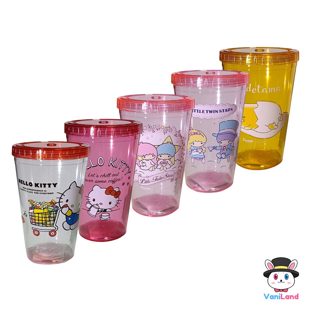 แก้วน้ำใส ฝาแบนลายการ์ตูนซานริโอ ความจุ 24 ออนซ์ Cup PS Sanrio VaniLand