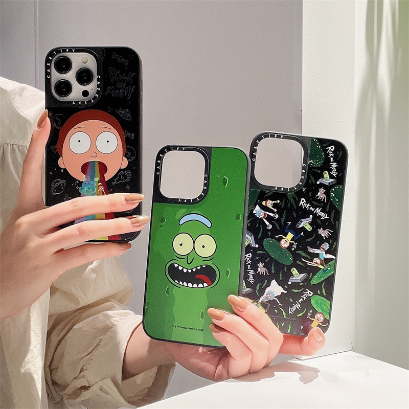 Casetifg เคสโทรศัพท์มือถือ ซิลิโคน TPU แข็ง กันกระแทก ลายการ์ตูนริค พร้อมกล่อง สําหรับ iPhone 15 11 12 13 14 Pro Max
