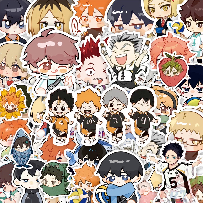 70Pcs/Set Haikyuu!! . Q Funny Stickers DIY Fashion Decals Doodle Stickers