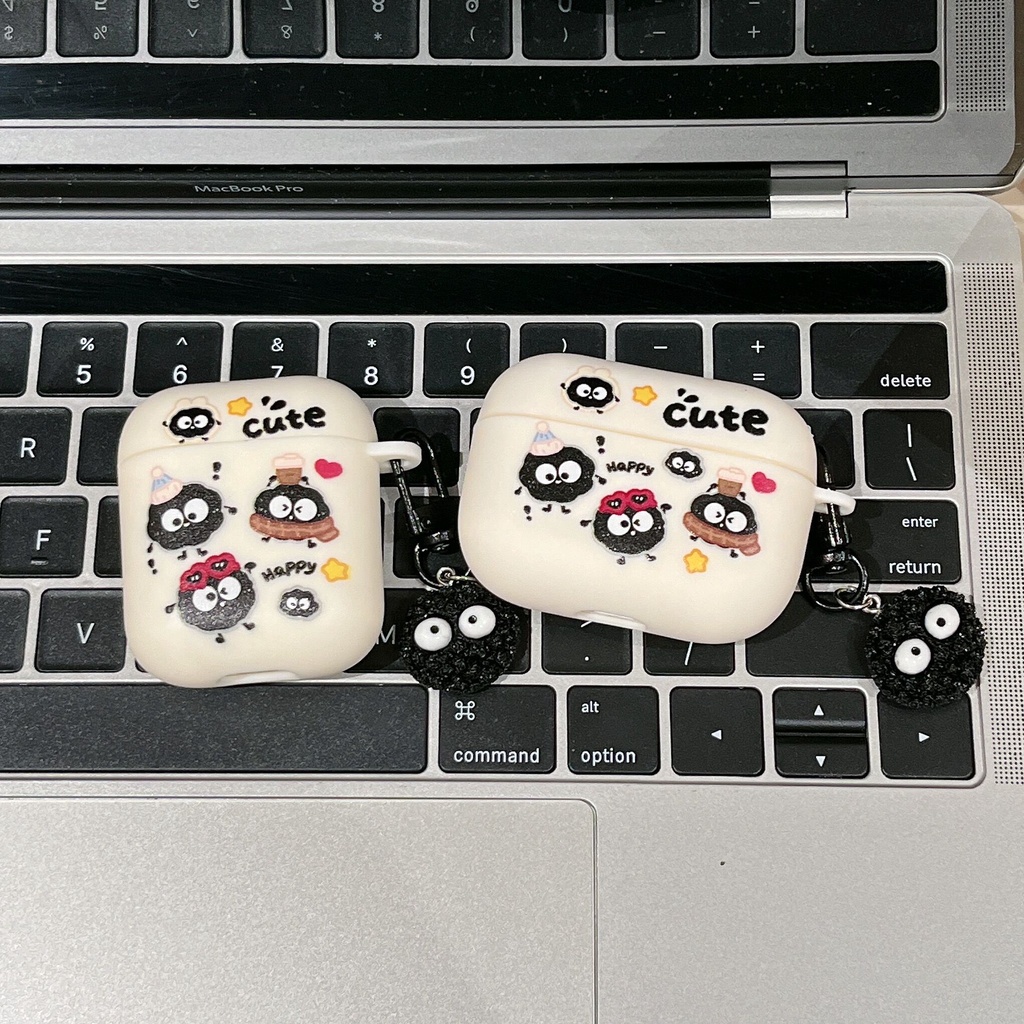 เคสหูฟังบลูทูธไร้สาย ซิลิโคนนิ่ม Tpu เนื้อแมตต์ ลายการ์ตูนน่ารัก พร้อมจี้ สําหรับ AirPods 1 2 3 Pro 2 2022