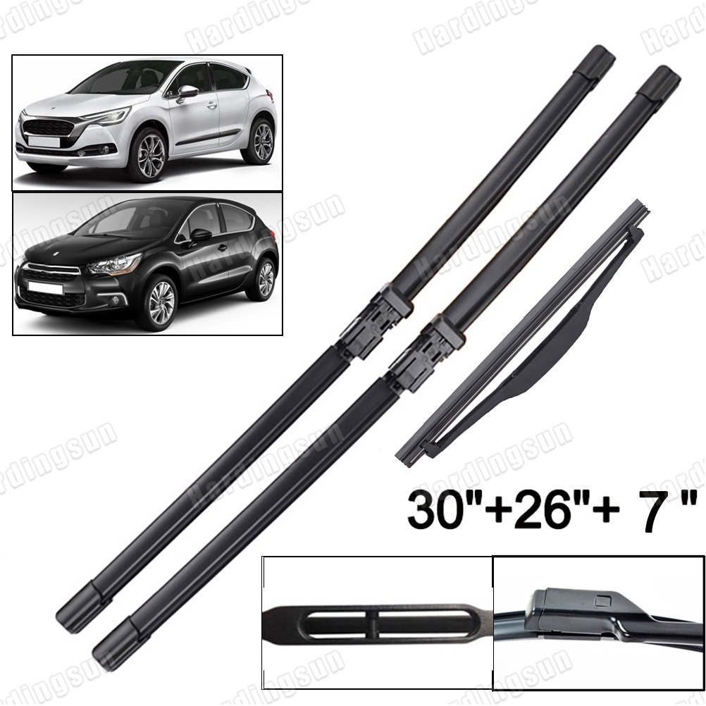 3 ชิ้นด้านหน้าด้านหลังใบปัดน้ําฝนสําหรับ Citroen DS4 DS5 DS 4/5 2010-2018