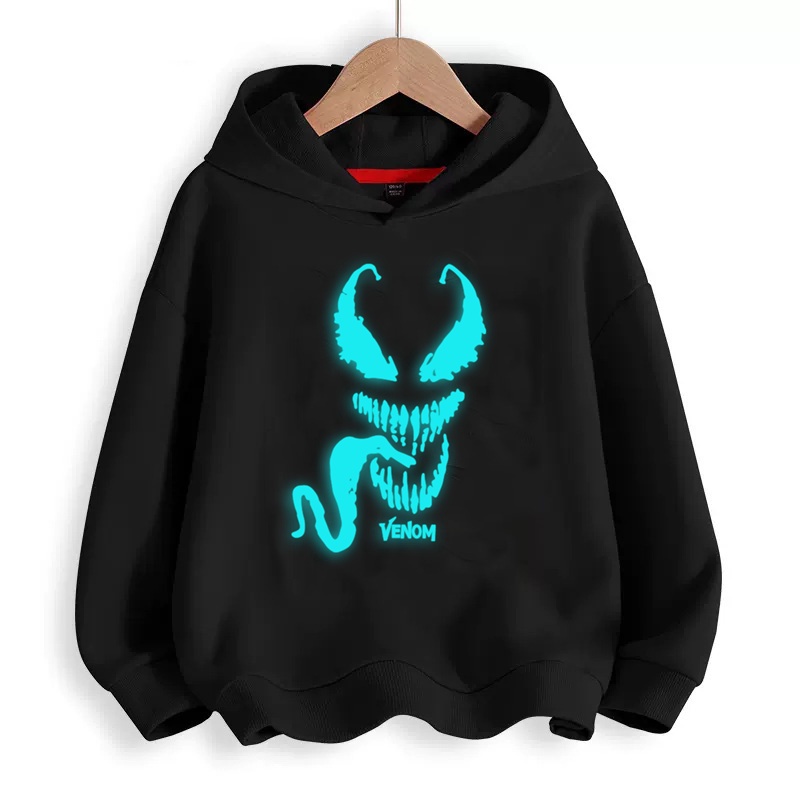 Boys coats Venom Luminous Kids Hoodie Cotton Sweatshirtเสื้อสเวตเตอร์เด็กผู้ชายแจ็คเก็ตสำหรับเด็ก