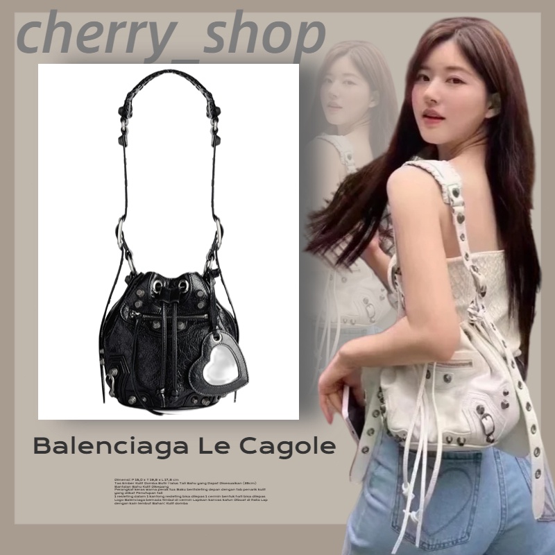 บาเลนเซียก้า Balenciaga LECAGOLE Plus Small Bucket Bagสตรี / กระเป๋าบัคเก็ต/กระเป๋าถัง/ แบรนด์ใหม่และเป็นของแท้