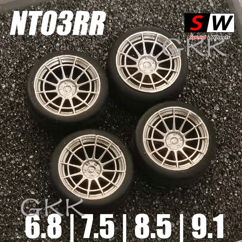 GK SW 1:64 Mini Car Wheels 8.5/9.3/10.3/11.1mm Enkei Nt033r Rims W Rubber Tires Tyres Attitude Wheel