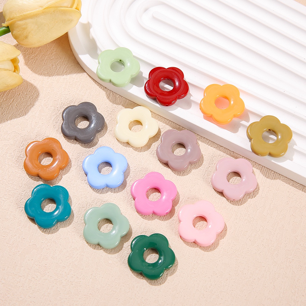 จี้ดอกไม้กลวง  27มม. 10ชิ้น สีสันสดใส งานDIYสร้อยข้อมือ-สร้อยคอ - รูปที่ 3