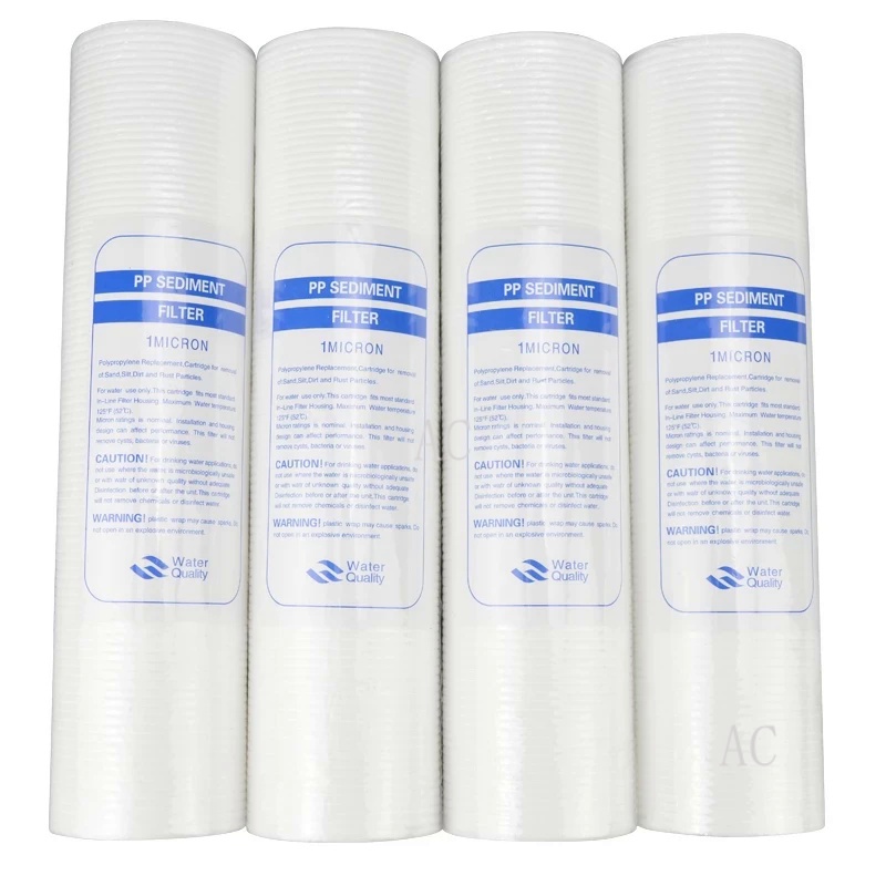 AC 4pcs Pp Cotton Filter Water Filter Water Purifier 10 Inch 1 Micron Sediment Water Filter Cartridge System Reverse Osm