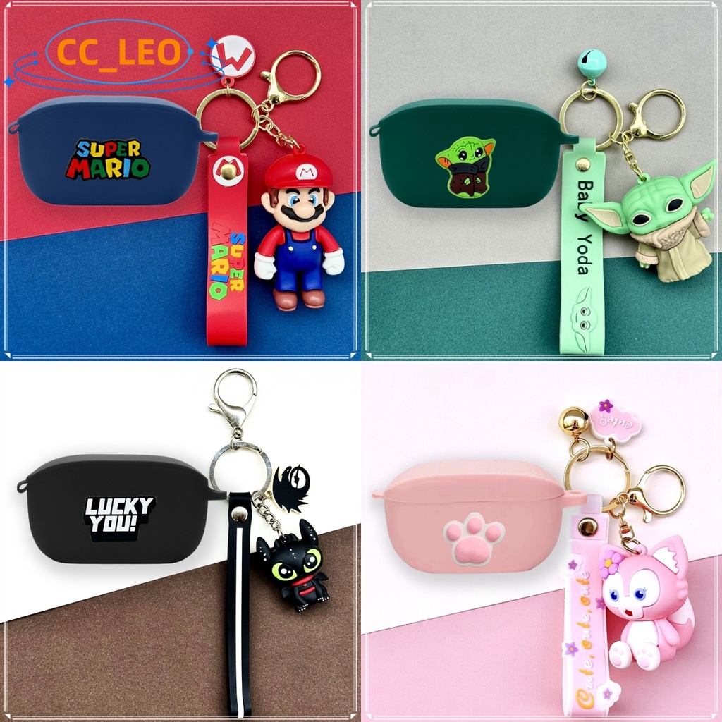 For JBL Wave100 TWS Case Cute Night Fury Keychain Pendant JBL Wave Buds Silicone Soft Case Cartoon M