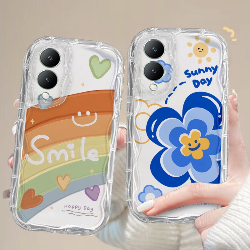 เคส VIVO Y17S VIVO Y17S 4G รูปแบบรุ้ง สายรุ้ง ดอกทานตะวัน ดอกไม้ ซิลิโคนนุ่มโทรศัพท์กรณีป้องกัน A20