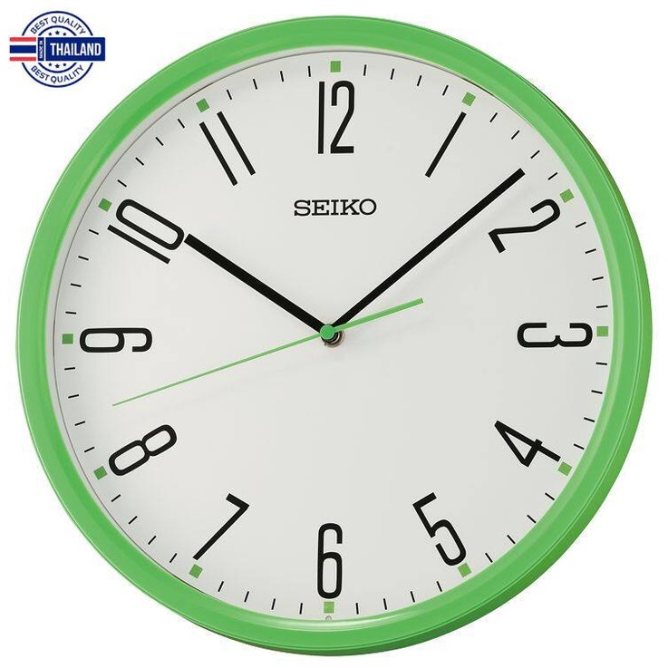 นาฬิกาแขวนผนัง ตัวเรือนพลาสติก SEIKO รุ่น QHA011L สีฟ้า QHA011R สีแดง QHA011M สีเขียว ขนาด 30.5 ซม. 