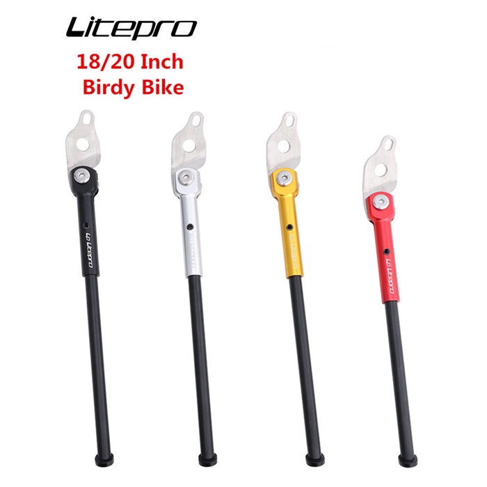 Litepro 18 20 นิ้วขาตั้งเดี่ยวอลูมิเนียม CNC ขาตั้งที่จอดรถจักรยานวงเล็บเท้าจักรยานสําหรับ Birdy จักรยานพับ