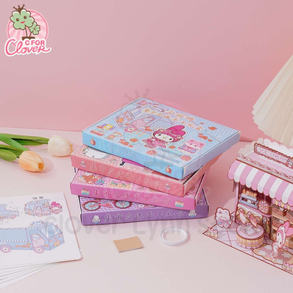 DIY PAPER ART CUTE CHARACTER FOOD TRUCK ตุ๊กตาเป็ด PAPER หัตถกรรมเด็กไม่ซ้ําใคร CUTE FOOD TRUCK