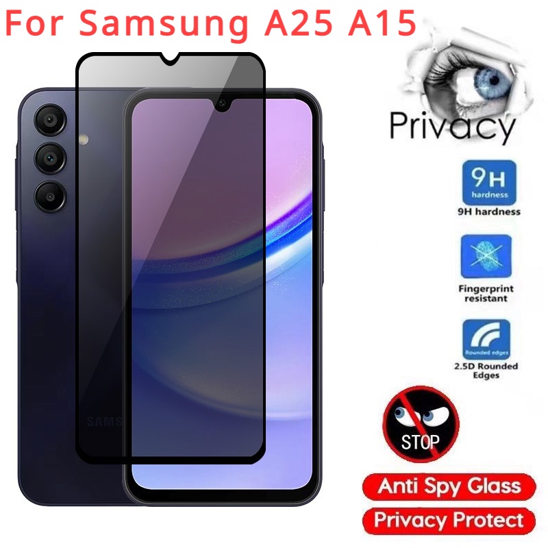 ฟิล์มกระจกนิรภัยกันรอยหน้าจอ 9H กันแอบมอง สําหรับ Samsung A35 A55 A25 A15 A05 A05s 5G 4G 2023