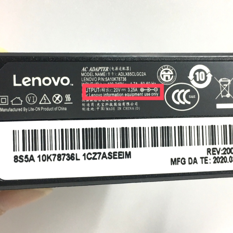 Lenovo 20V 3.25A 65W (4.0*1.7mm) Adapter For ideapad 320 330S 320S S145 Laptop Charger