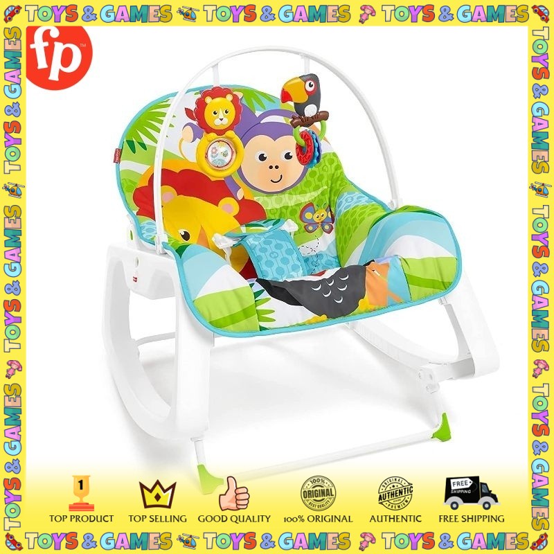 Fisher Price Infant to Infant Baby Bouncer Baby Rocker Swing Chair Green Jungle 0-18 กก.