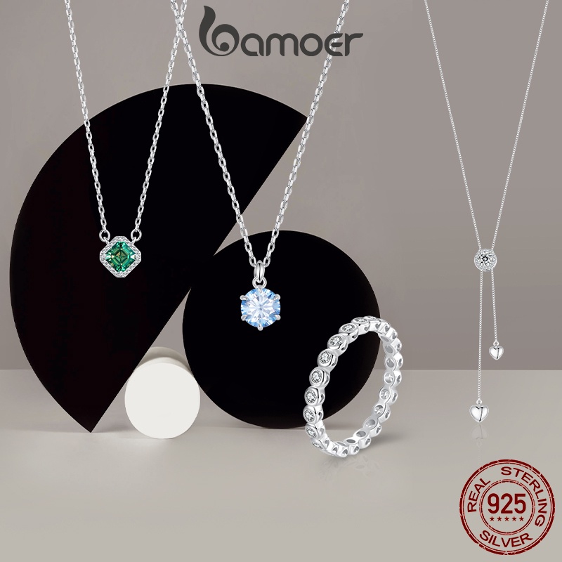Bamoer สร้อยคอเงินสเตอร์ลิง 925 ประดับพู่ สไตล์คลาสสิก ของขวัญ สําหรับผู้หญิง