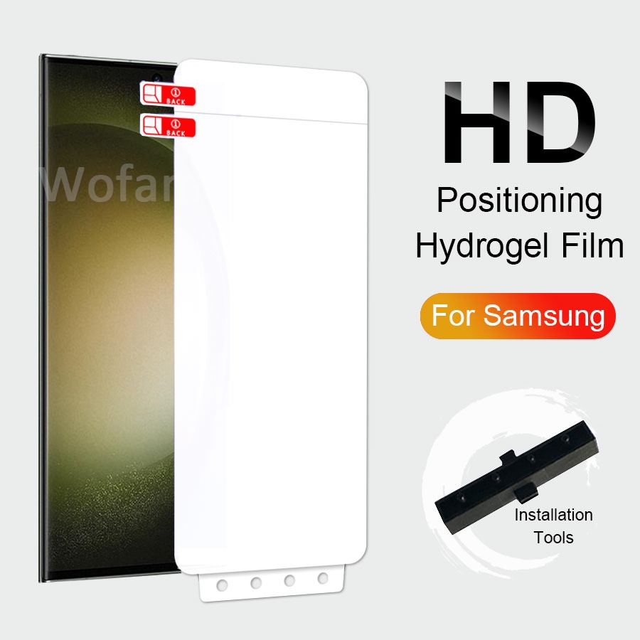 ฟิล์มไฮโดรเจลนิ่ม แบบใส กันรอยหน้าจอ ติดตั้งง่าย สําหรับ Samsung Galaxy S24 S23 S22 S21 S20 Note 20 Ultra 10 Lite 9 8 S10 S9 S8 Plus S23 S20 FE