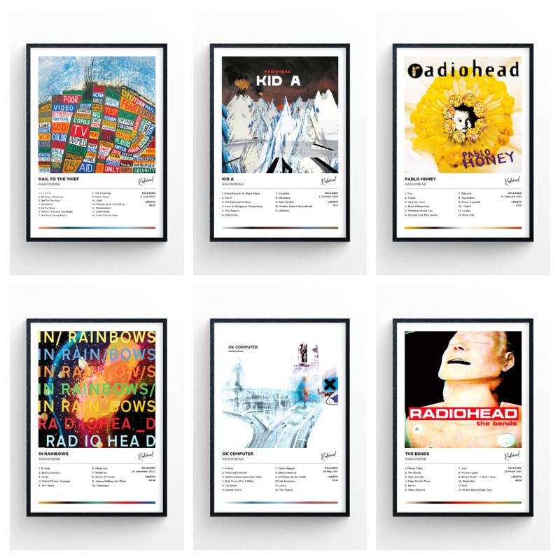 Radiohead - ปกอัลบั้มภาพผ้าใบ พิมพ์ลาย สไตล์มินิมอล โปสเตอร์เพลง รูปภาพติดผนัง ตกแต่งบ้าน