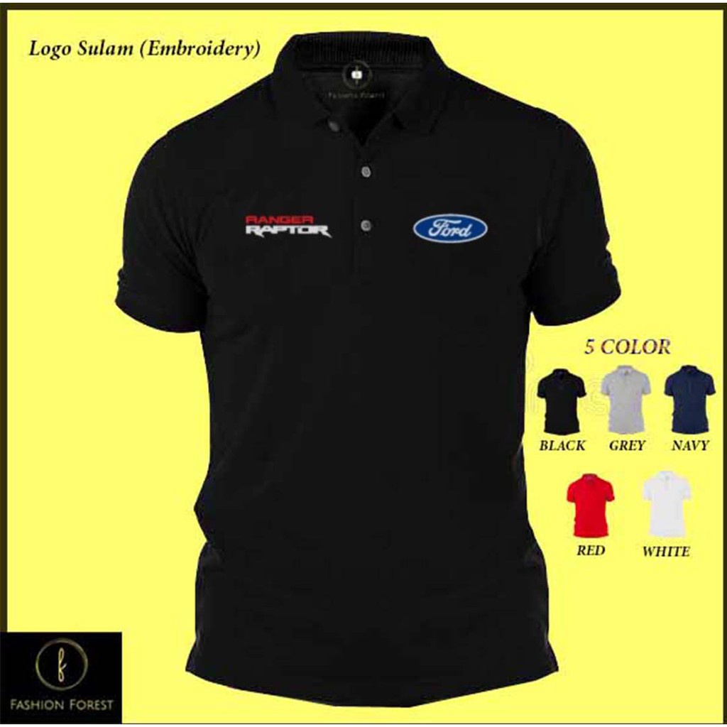 ไมโครไฟเบอร์แห้งเร็ว Jersi Jersey Polo T เสื้อโลโก้ Sulam เย็บปักถักร้อย Ford Ranger Raptor Dry Fit 300