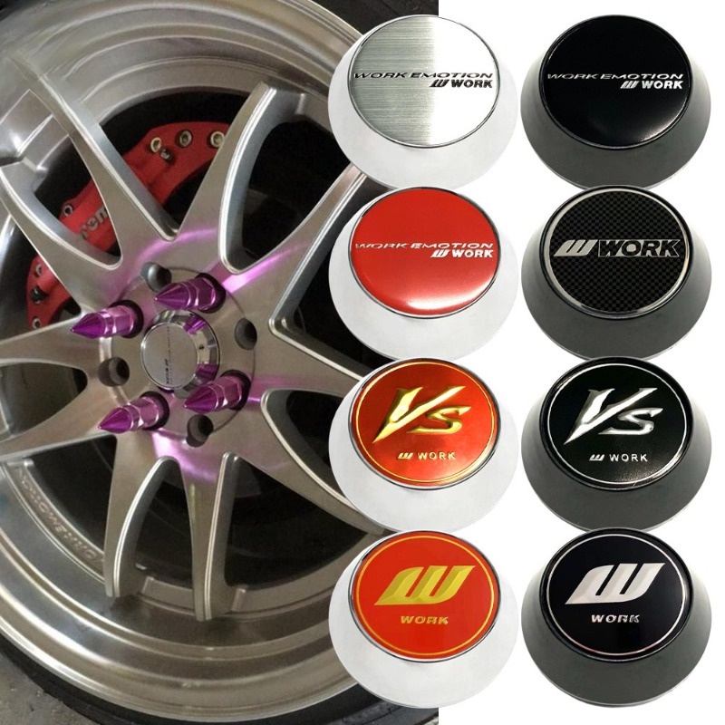 ล้อ DIY1PC 60 มม.WORK สติกเกอร์ศูนย์ล้อหมวก Hubcaps ขอบฝาครอบรถ WORK VS สติกเกอร์ WORK EMOTION สําหร