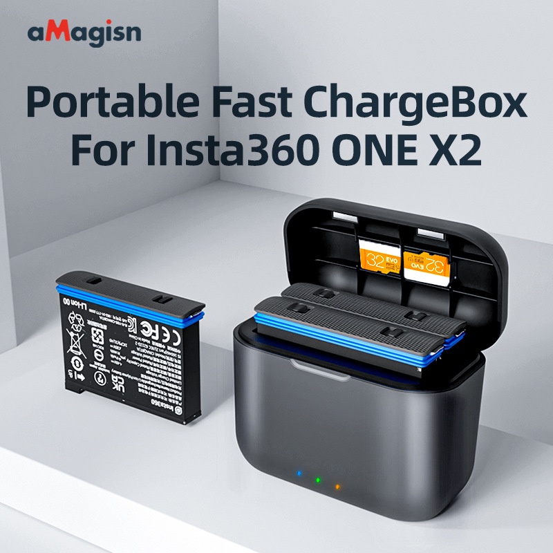 AMagisn สําหรับ Insta360 ONE X2 แบตเตอรี่เคสชาร์จเร็ว 360X2 อุปกรณ์เสริม
