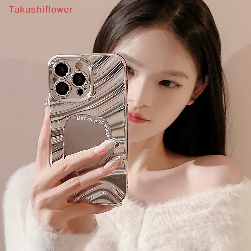 (Takashiflower) เคสโทรศัพท์มือถือแบบใส สองชั้น ลายคลื่น 3D สําหรับ IPhone 14 13 12 11 Pro Max XS X XR 8 7 Plus