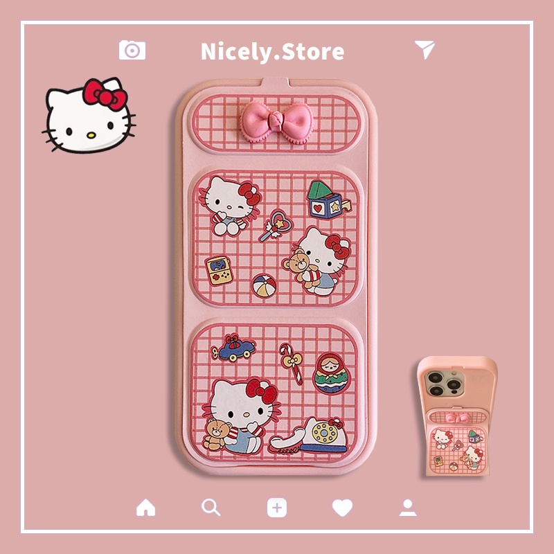 เคสโทรศัพท์มือถือ TPU ปิดด้านหลัง แบบเต็มเครื่อง ลายแมวคิตตี้ 3D แต่งโบว์น่ารัก สําหรับ iPhone 15 15Promax 14 13 12 Pro Max 11