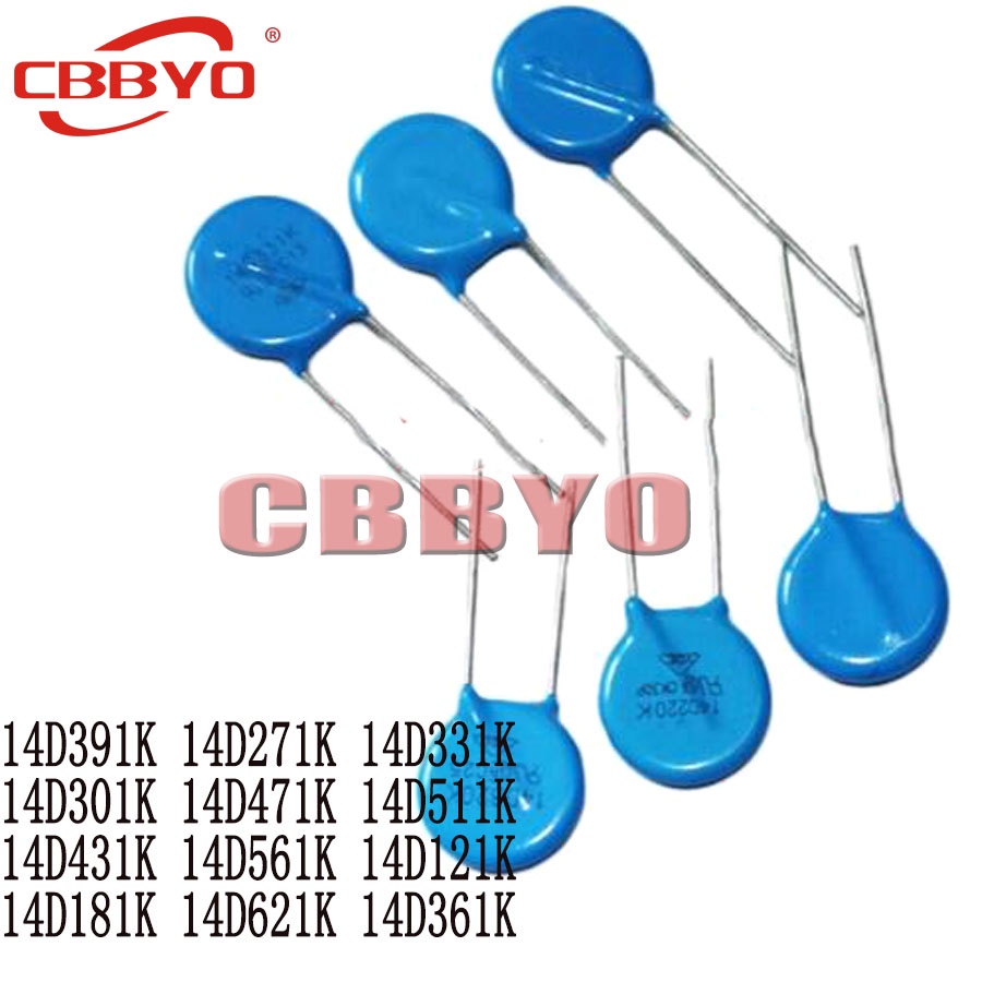 10pcs แรงดันไฟฟ้าภูมิแพ้ 14D391K 14D271K 14D331K 14D301K 14D471K 14D511K 14D431K 14D561K 14D1814D621