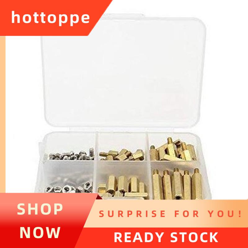 【hottoppe】ชุดเครื่องมือติดตั้ง สําหรับ Raspberry Pi 4 Model B/3B+/3B M2.5 Series Hex คอลัมน์ น็อต และสกรู ทองเหลือง 120 ชิ้น