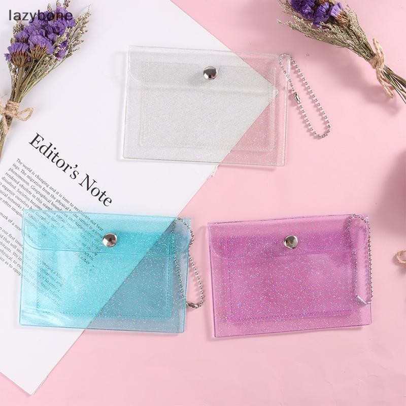 {LZ} 1 PC กระเป๋าสตางค์บัตรเครดิตสตรีแฟชั่นโปร่งใสกันน้ํา PVC ธุรกิจ ID Card กระเป๋าสตางค์สาวกระเป๋าใส่เหรียญกระเป๋า {lzybone}
