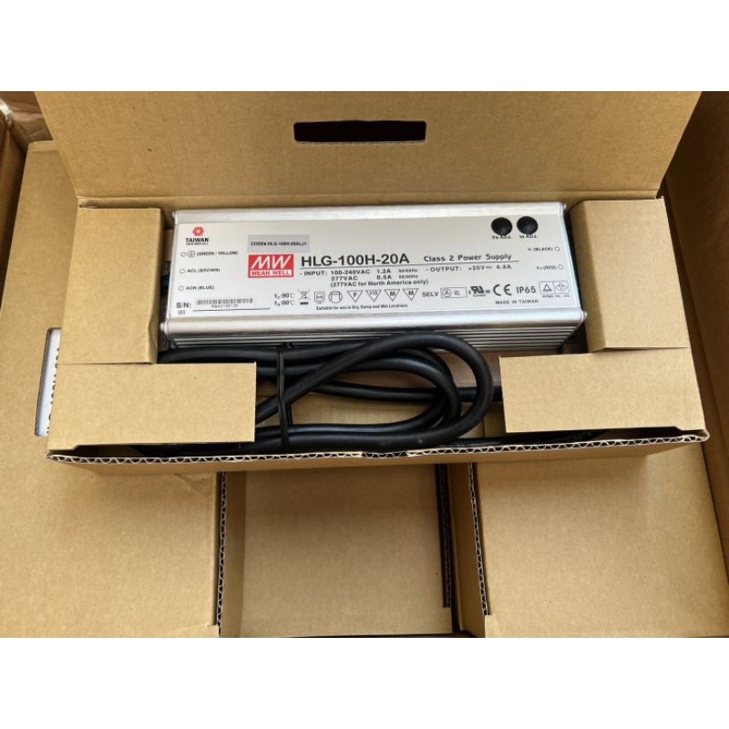 HLG-100H-20A  Mean Well  Power Supply 20V 4.8A Made in Taiwan รุ่น HLG-100H-20A สินค้าใหม่แกะกล่องใน