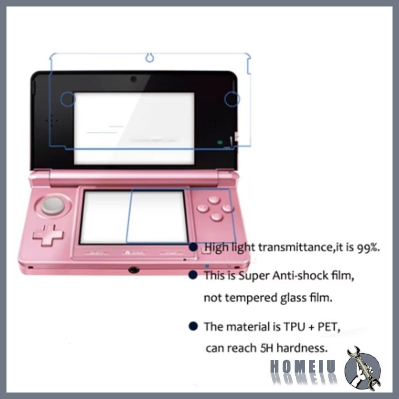 Homeiu 2 ชิ้น Full Coverage ฟิล์มป้องกันหน้าจอป้องกันการระเบิดป้องกันฟิล์มสําหรับ 3DS เกมคอนโซล Scratchproof Clear F