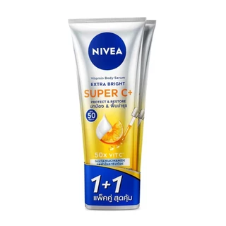 Nivea นีเวีย วิตามิน บอดี้ เซรั่ม เอ็กซ์ตร้า ไบรท์ ซูเปอร์ ซี+ 300 มล.แพ็คคู่