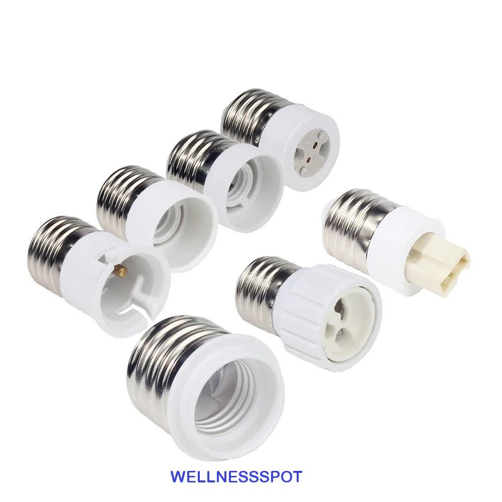 Wellnessspot ตัวแปลงผู้ถือโคมไฟทนความร้อนหลายรุ่นฐานโคมไฟ,ทนทาน E27 ชาย E14 B22 GU10 E40 หญิงหลอดไฟ LED อะแดปเตอร์บ้านห้องนอนห้องนั่งเล่น