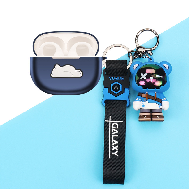Suitable for EDIFIER R1 Case Cute EDIFIER Comfo C Silicone Soft Shell Cartoon Bear Keychain Pendant 
