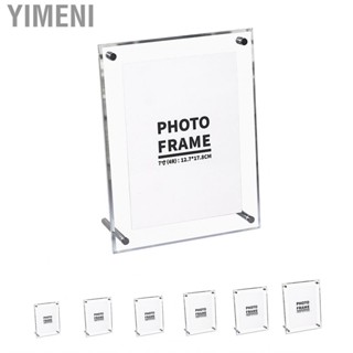 Yimeni Transparent Photo Frame Acrylic Picture to Display  and Photos with Metal Rack