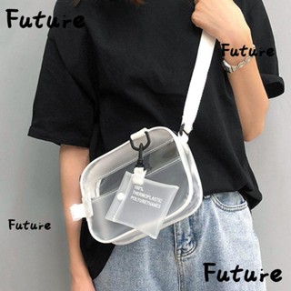 Future กระเป๋าสะพายข้าง PVC ใส ลําลอง กระเป๋าถือเยลลี่