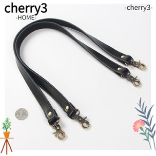 Cherry3 อะไหล่หูหิ้วกระเป๋า ผ้าแคนวาส หนังแท้ สีดํา ติดตั้งง่าย แบบเปลี่ยน 58 ซม. สําหรับเย็บกระเป๋า 2 ชิ้น