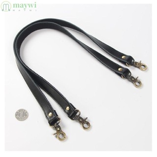 Maywi สายกระเป๋าหนังแท้ สีดํา 58 ซม. แบบเปลี่ยน ติดตั้งง่าย สําหรับกระเป๋าถือ 2 ชิ้น