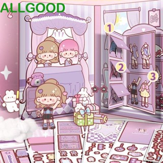 Allgoods หนังสือสติกเกอร์ ลายเจ้าหญิงน่ารัก เสียงเงียบ แฮนด์เมด DIY สําหรับเด็ก