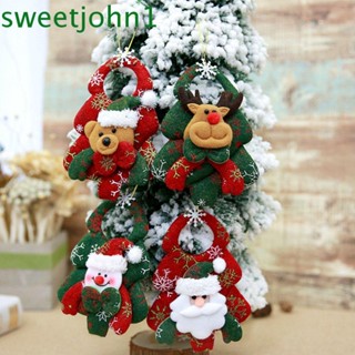 Sweetjohn จี้ตุ๊กตาซานตาคลอส สโนว์แมน ไร้หน้า สําหรับแขวนตกแต่งบ้าน เทศกาลคริสต์มาส